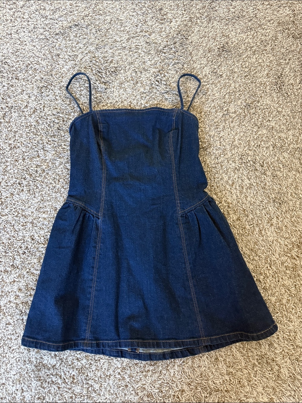 Abercrombie & Fitch Dark Blue Denim Spaghetti Strap Dress